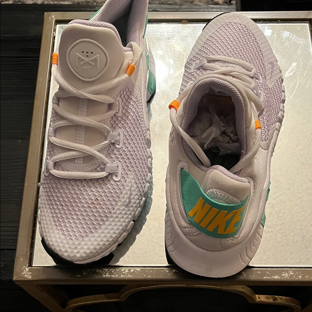Nike Kids Sneakers - White, Teal, and Orange
